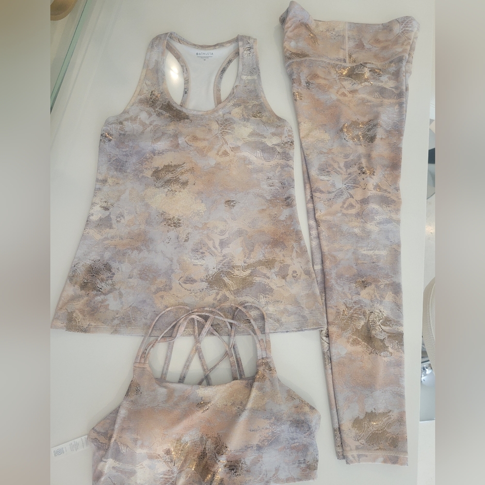 Athleta 3 piece yoga, leisure, workout ser
